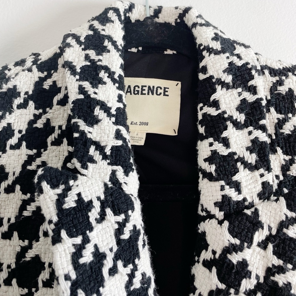 L’AGENCE Kenzie Houndstooth Blazer Jacket - Picture 7 of 8